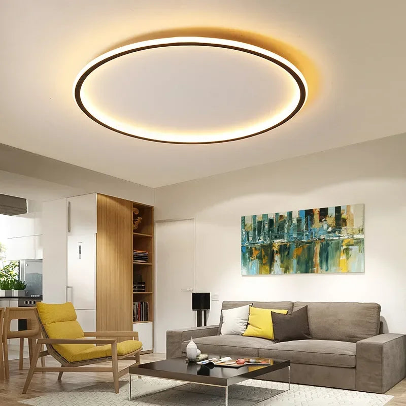 Plafonnier LED Rond Dimmable Profil Mince - Noir 20cm, Lumière Blanc Naturel