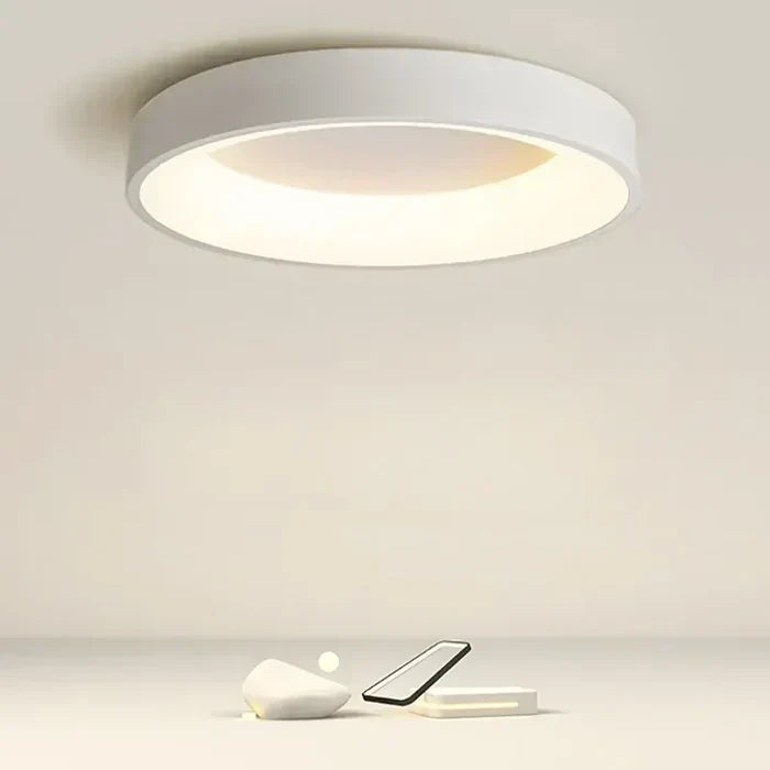 Plafonnier LED Rond Dimmable - Variation Intensité et Température, Blanc 30cm