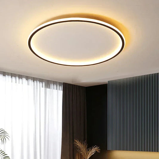 Plafonnier LED Rond Dimmable Profil Mince - Noir 20cm, Lumière Blanc Naturel