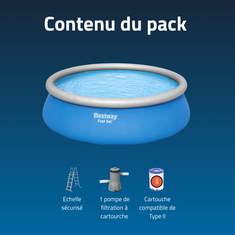Bestway Set inflatable pool round Fast Set 457x122 cm - Image 4