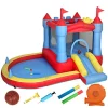 Inflatable castle 4 in 1 swimming pool trampoline slide basket