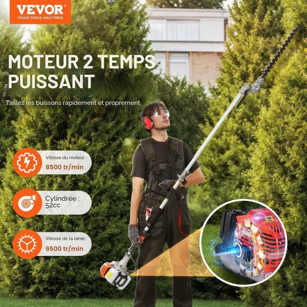 VEVOR Multifunction thermal tool 6 in 1 52 cc taille-haie brushing machine - visual 2